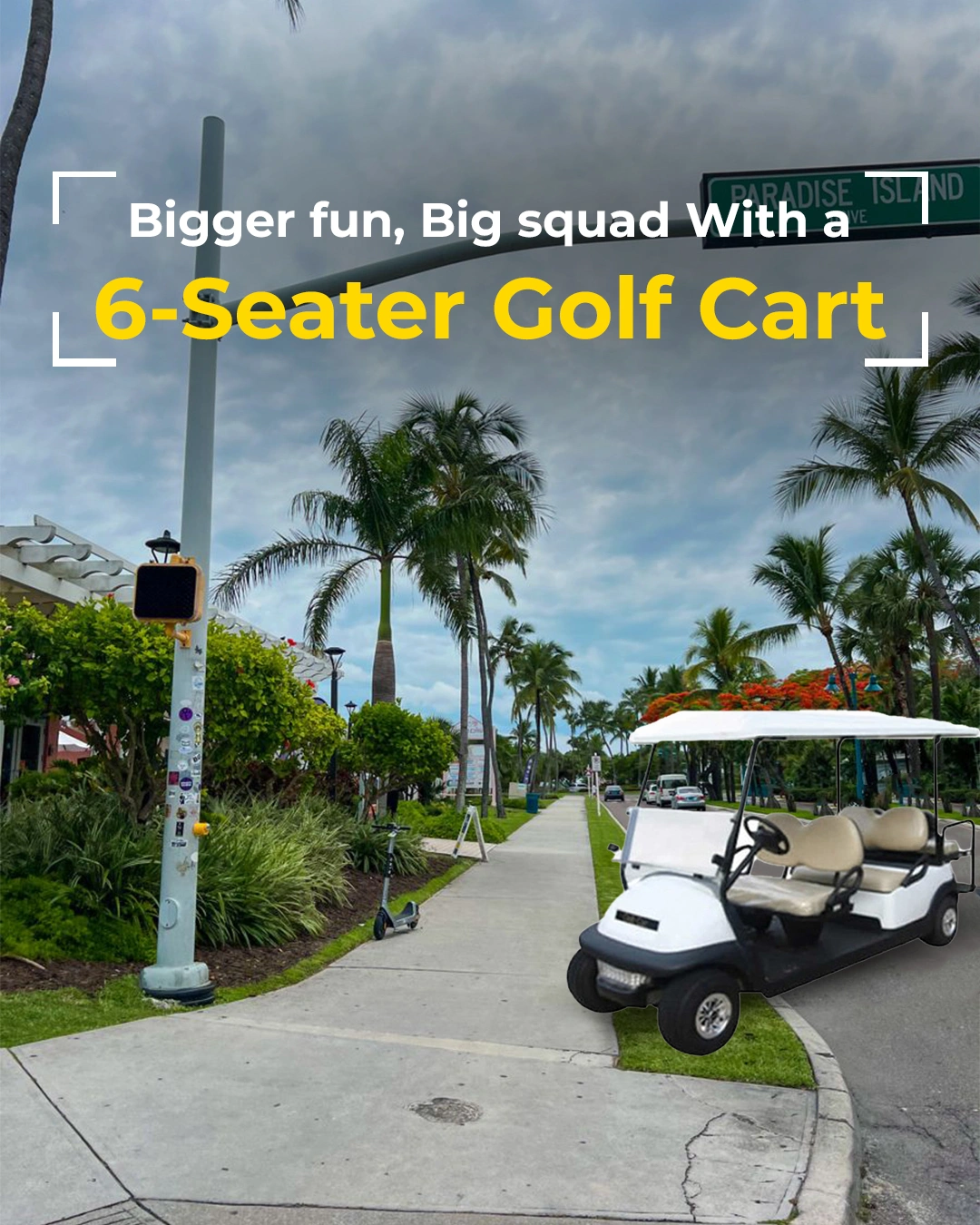 Paradise Carts 6 Seater Golf Cart Turks and Caicos