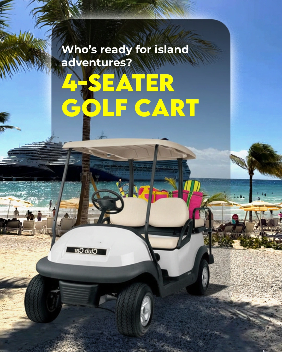 Paradise Carts 4 Seater Golf Cart Turks and Caicos