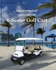 6 Seater Golf Cart Rental of Paradise Cart in Turks & Caicos