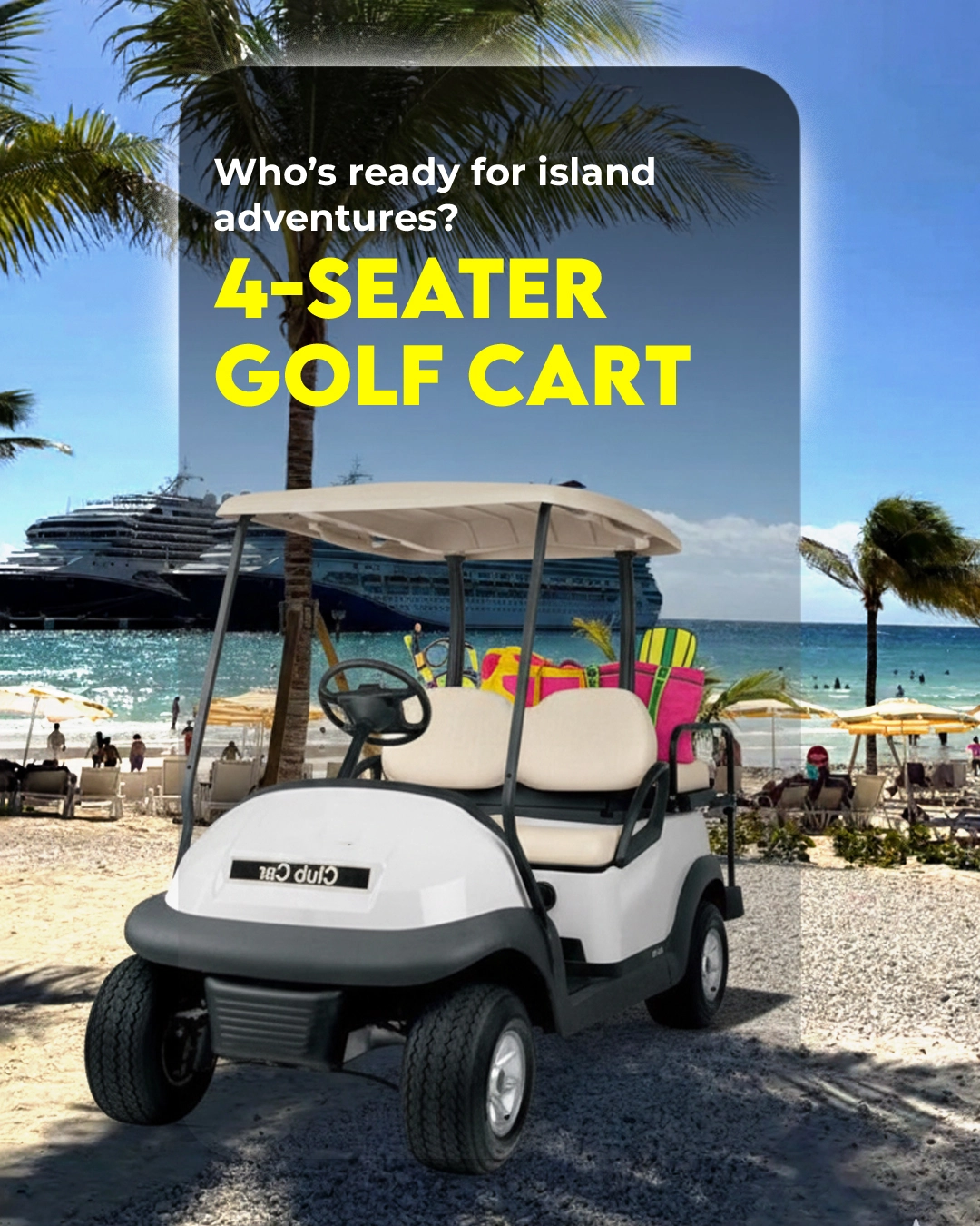 4 Seater Golf Cart Rental of Paradise Cart in Grand Turk