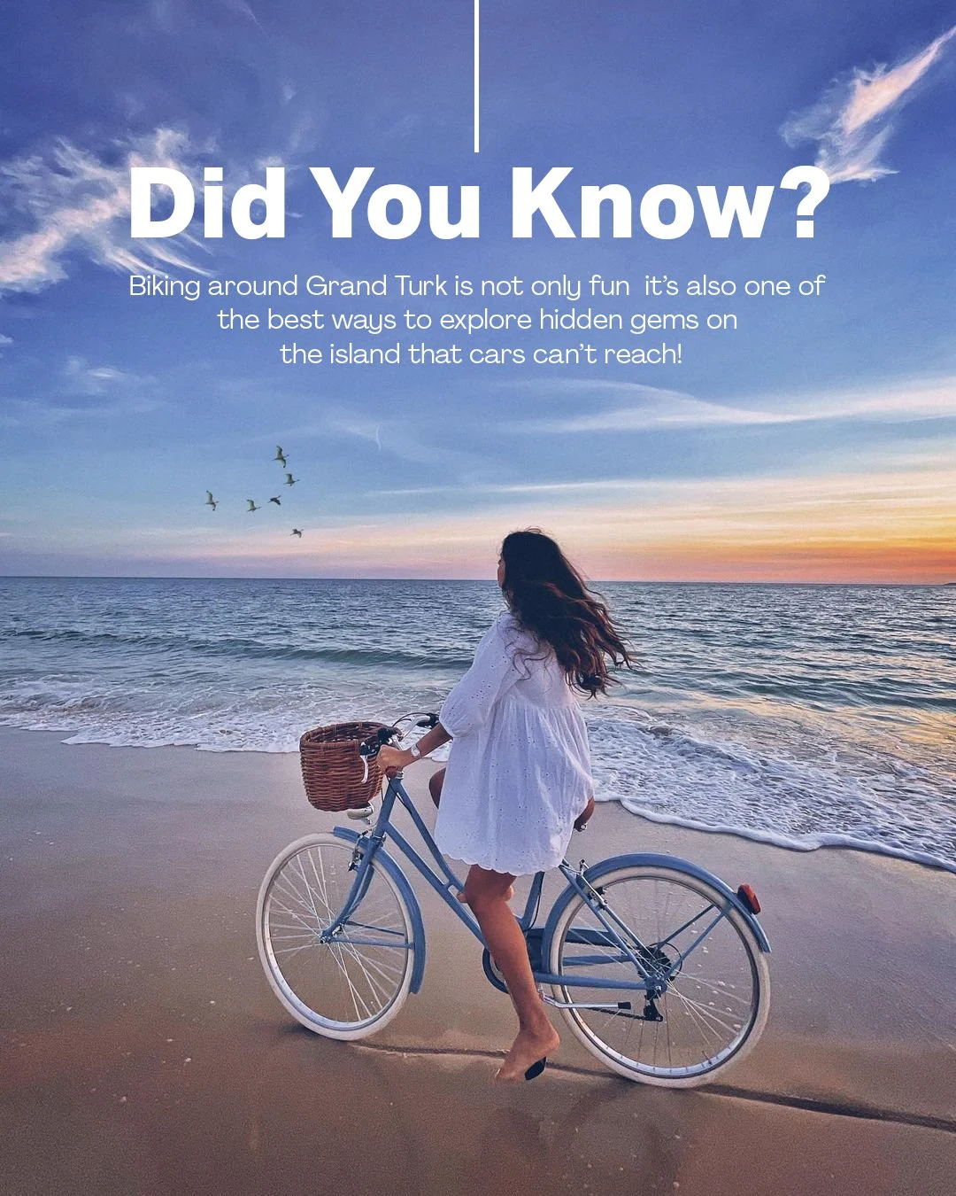 Biking is one of the best ways to discover the quieter, more scenic side of Grand Turk! With