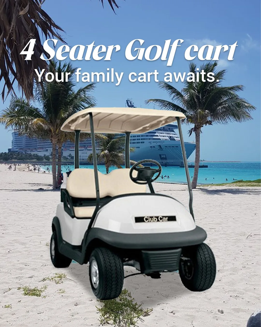 4 Seater Golf Cart Types of Carts -Turks and Caicos Paradise cart