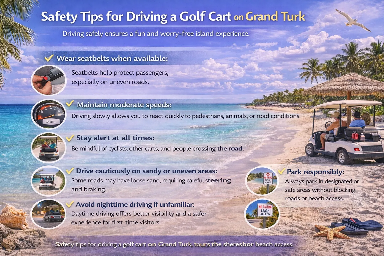 Safety Tips For Driving A Golf Cart On Grand Turk- Turks And Caicos  - Paradise Cart
