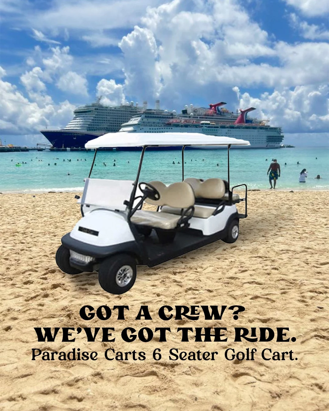 Paradise Cart 6 Seater Gas Golf Cart